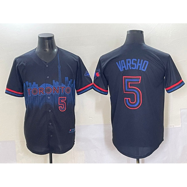 Toronto Blue Jays #5 Daulton Varsho Navy JEROMEN 2024 City Connect Limited Stitched Jersey