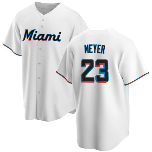 Miami Marlins #23 Max Meyer White JEROMEN Cool Base Stitched Jersey