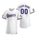 Custom Texas Rangers White JEROMEN Stitched Flex Base 2020 Home Jersey