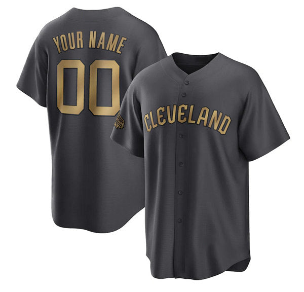 Custom Cleveland Guardians Active Player Charcoal JEROMEN 2022 All-Star Cool Base Stitched Jersey