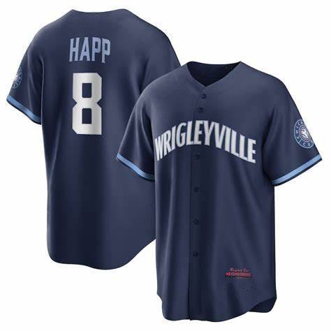 Chicago Cubs #8 Ian Happ City Connect Replica Player Navy JEROMEN Jersey