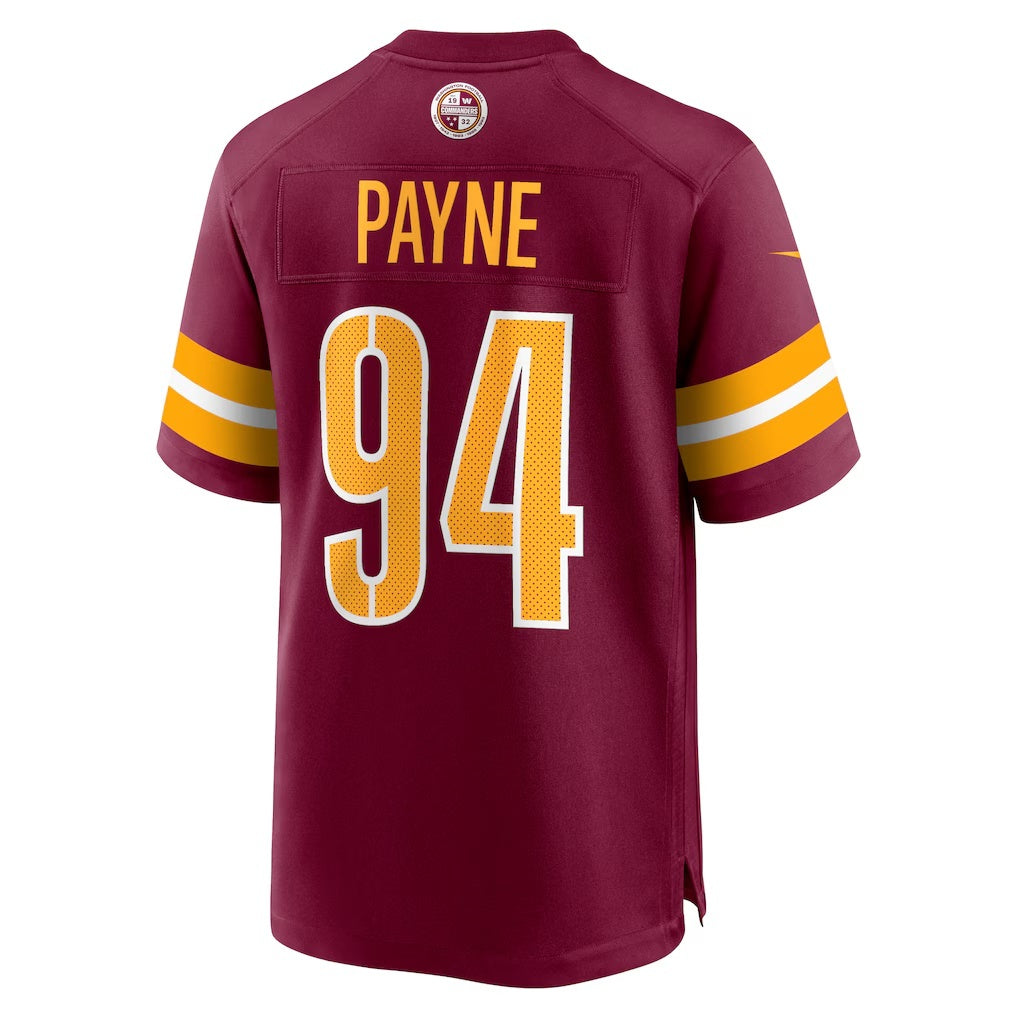 W.Commanders #94 Da'Ron Payne Burgundy JEROMEN Game Jersey