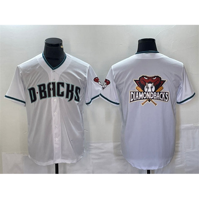 Arizona Diamondbacks White JEROMEN Team Big Logo Cool Base Stitched Jersey 2
