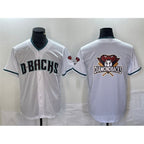 Arizona Diamondbacks White JEROMEN Team Big Logo Cool Base Stitched Jersey 2