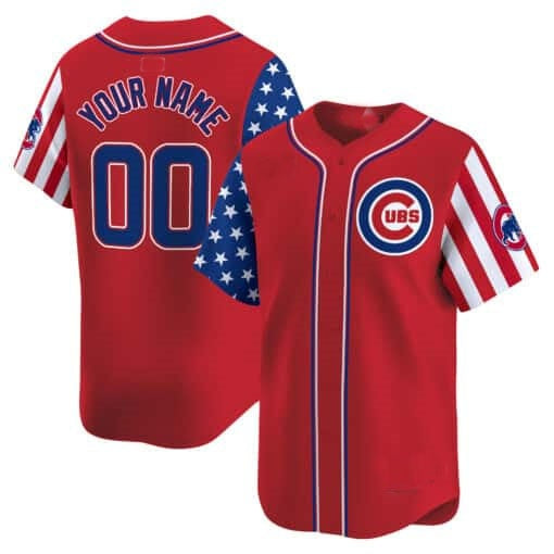 Custom Chicago Cubs 2024 Independence Day Vapor Premier Limited Jersey ¨C Red JEROMEN