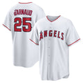 Los Angeles Angels #25 Travis d'Arnaud White JEROMEN Home Replica Jersey