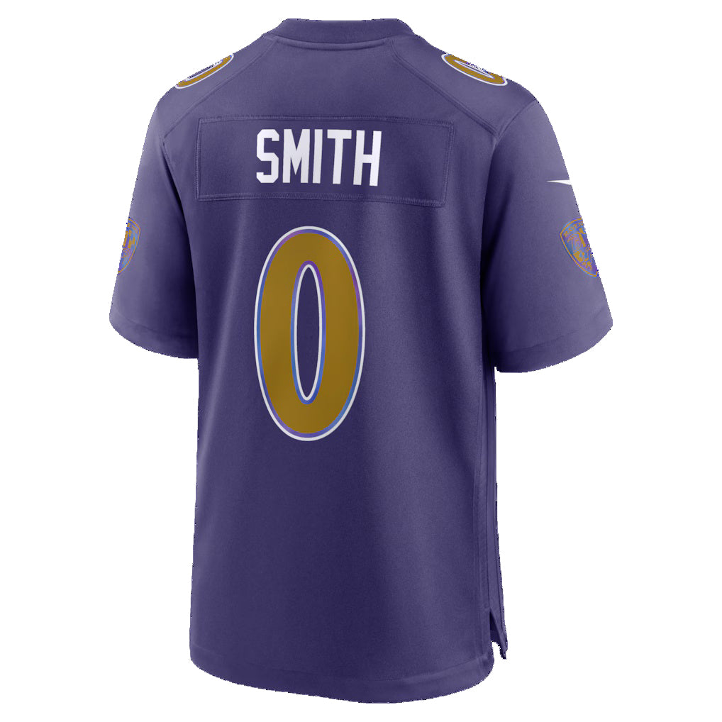 B.Ravens #0 Roquan Smith Purple JEROMEN Alternate Game Jersey