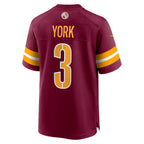 W.Commanders #3 Cade York Burgundy JEROMEN Game Jersey