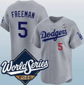 Los Angeles Dodgers #5 Freddie Freeman Gray JEROMEN 2025 World Series Limited Stitched Jersey