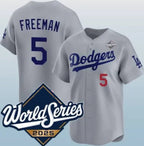 Los Angeles Dodgers #5 Freddie Freeman Gray JEROMEN 2025 World Series Limited Stitched Jersey