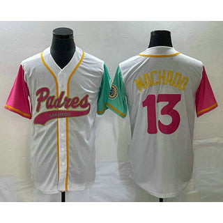 San Diego Padres #13 Manny Machado White JEROMEN NEW 2023 City Connect Cool Base Stitched Jersey