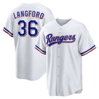 Texas Rangers #36 Wyatt Langford White JEROMEN Home Replica Jersey