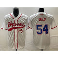 Atlanta Braves #54 Max Fried White JEROMEN Cool Base With Patch Stitched Jersey 2