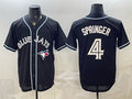 Toronto Blue Jays #4 George Springer 2026 Fashion Replica Black JEROMEN Out Stitched Jersey
