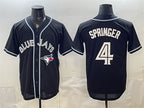Toronto Blue Jays #4 George Springer 2026 Fashion Replica Black JEROMEN Out Stitched Jersey