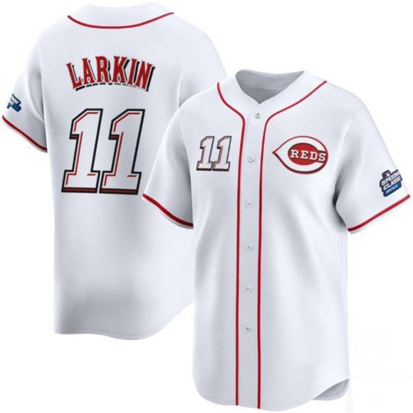 Cincinnati Reds #11 Barry Larkin White JEROMEN 2025 Speedway Classic Home Limited Stitched Jersey