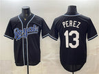 Kansas City Royals #13 Salvador Perez Black JEROMEN 2026 Fashion Replica Black Out Stitched Jersey