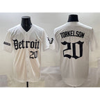 Detroit Tigers #20 Spencer Torkelson White JEROMEN 'Motor Gothic Edition' Vapor Premier Limited Stitched Jersey
