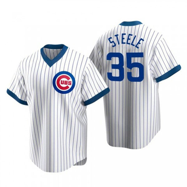 Chicago Cubs #35 Justin Steele White JEROMEN Pullover Cooperstown Jersey