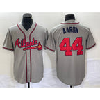 Atlanta Braves #44 Hank Aaron Grey JEROMEN Stitched Cool Base Jersey
