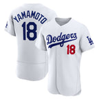 Los Angeles Dodgers #18 Yoshinobu Yamamoto White JEROMEN Home Authentic Jersey