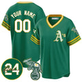 Custom Oakland Athletics Kelly Green JEROMEN Road Cooperstown Jersey - Personalized