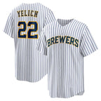 Milwaukee Brewers #22 Christian Yelich White JEROMEN Alternate Replica Player Jersey