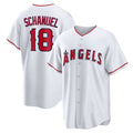 Los Angeles Angels #18 Nolan Schanuel White JEROMEN Home Replica Jersey