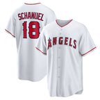 Los Angeles Angels #18 Nolan Schanuel White JEROMEN Home Replica Jersey