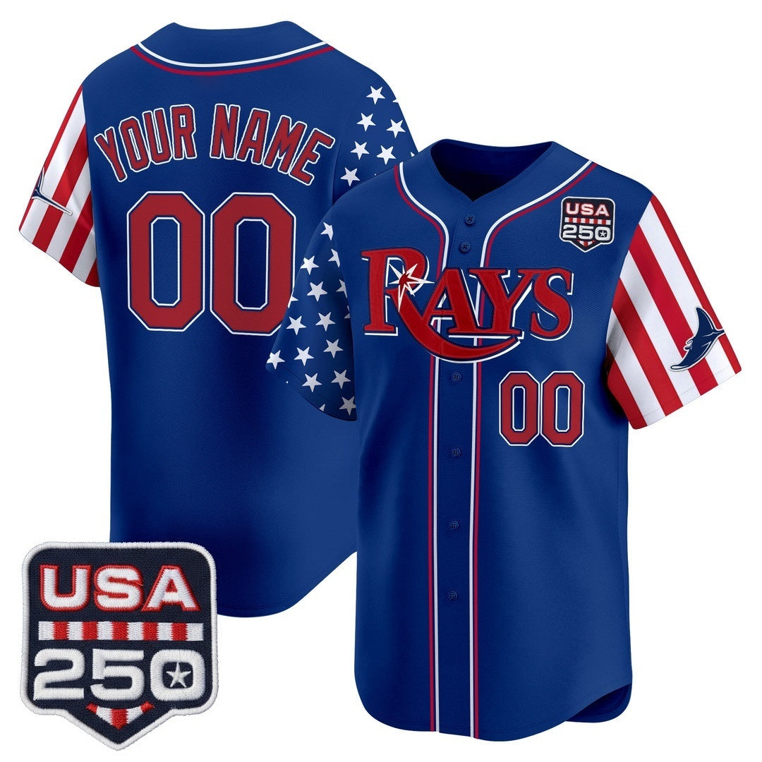 Custom Tampa Bay Rays America 250 Edition Vapor Premier Limited Royal JEROMEN Stitched Jerseys