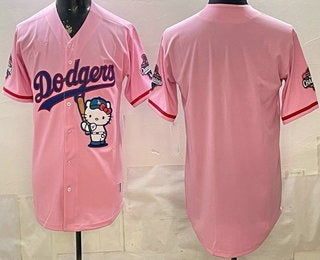 Los Angeles Dodgers Blank Pink JEROMEN Hello Kitty 2025 World Series Champions Limited Jersey