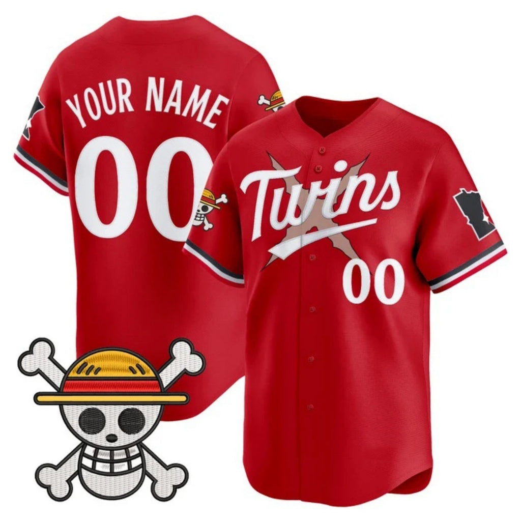 Custom Minnesota Twins x One Piece Red JEROMEN Vapor Premier Limited Jersey - Stitched