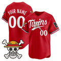 Custom Minnesota Twins x One Piece Red JEROMEN Vapor Premier Limited Jersey - Stitched