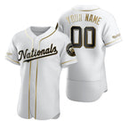 Custom Washington Nationals White JEROMEN Stitched Flex Base Golden Edition Jersey