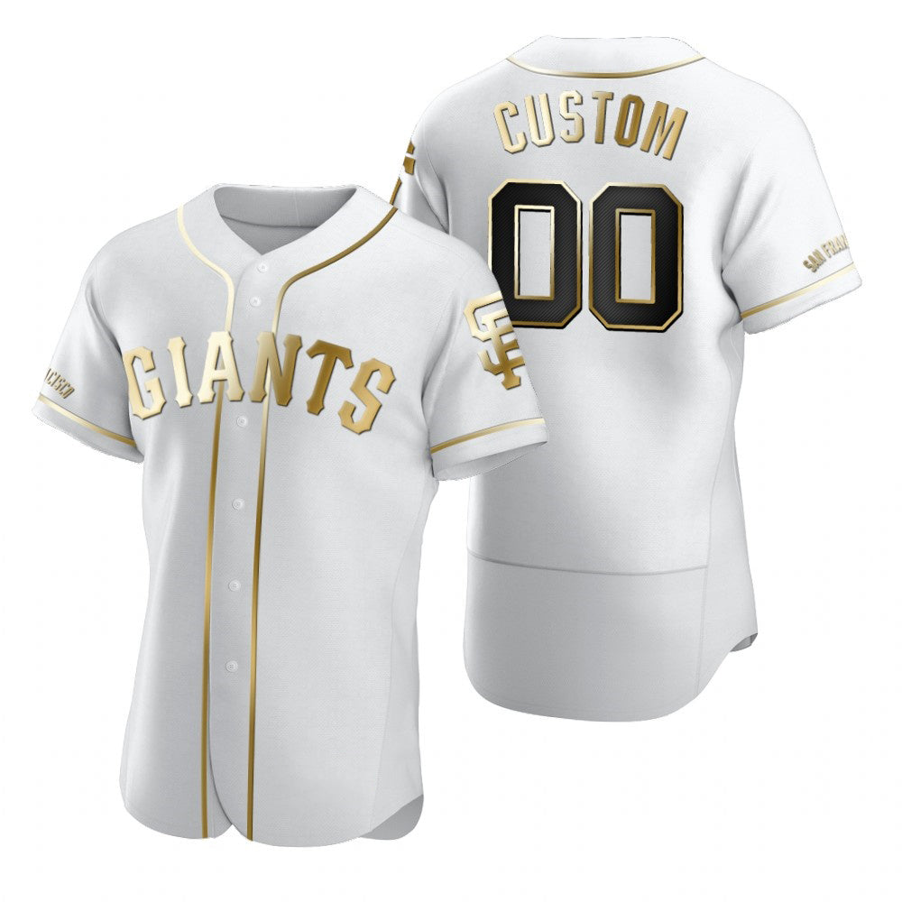 Custom San Francisco Giants White JEROMEN Stitched Flex Base Golden Edition Jersey