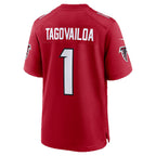 A.Falcons #1 Tua Tagovailoa Red JEROMEN Game Jersey