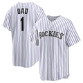 Colorado Rockies #1 Dad White JEROMEN Home Replica Jersey