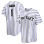Colorado Rockies #1 Dad White JEROMEN Home Replica Jersey