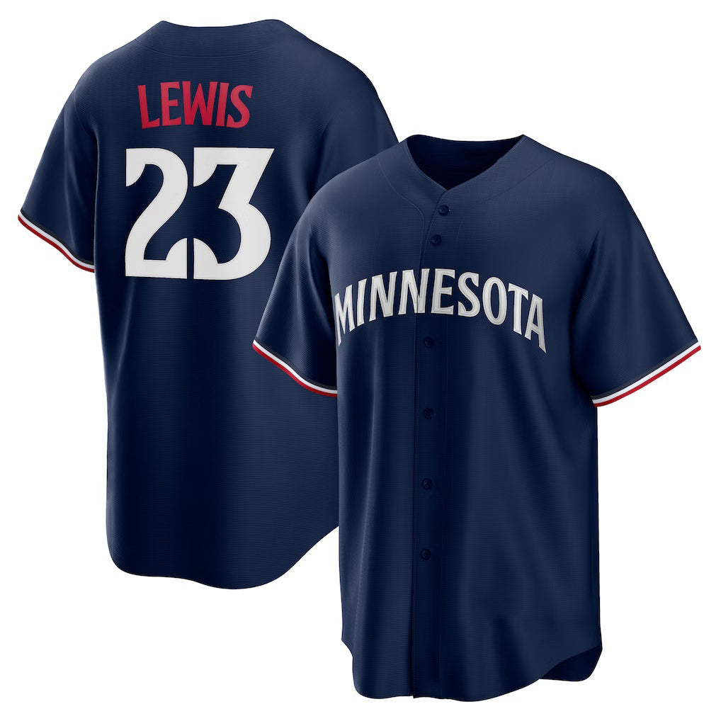 Minnesota Twins #23 Royce Lewis Navy JEROMEN Alternate 2 Replica Jersey
