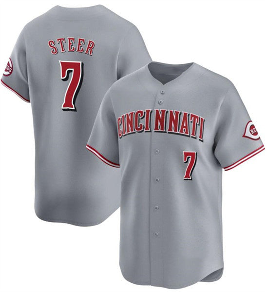 Cincinnati Reds #7 Spencer Steer Gray JEROMEN Away Limited Stitched Jersey