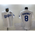 Los Angeles Dodgers #8 Enrique Hern¨¢ndez White JEROMEN 2024 World Series Cool Base Stitched Jersey