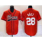 Detroit Tigers #28 Javier B¨¢ez Orange JEROMEN Cool Base Stitched Jersey