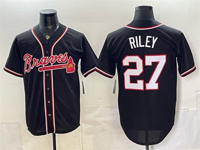 Atlanta Braves #27 Austin Riley 2026 Fashion Replica Black JEROMEN Out Stitched Jersey