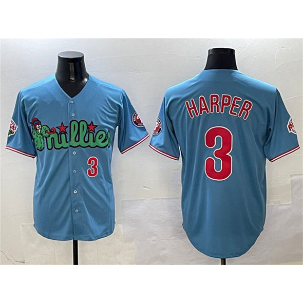 Philadelphia Phillies #3 Bryce Harper Light Blue JEROMEN Phanatic Limited Stitched Jersey