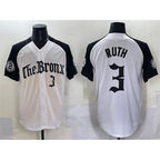 New York Yankees #3 Babe Ruth White Black JEROMEN 'Gothic Legacy Edition' Vapor Premier Limited Stitched Jersey