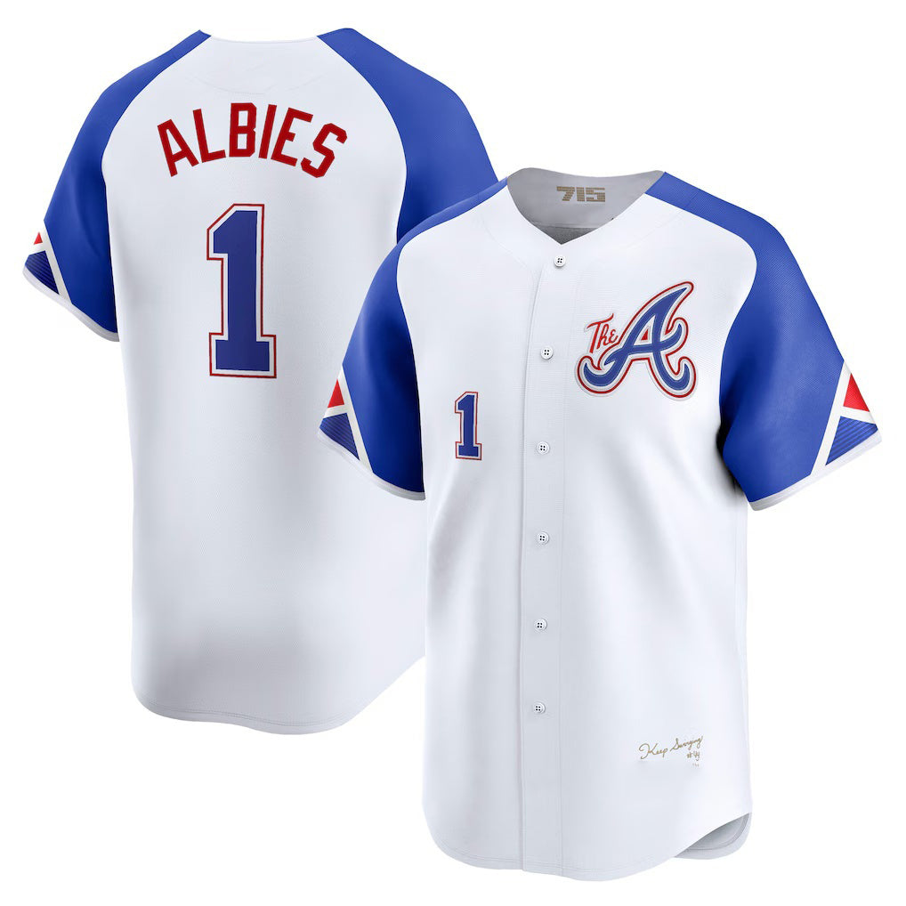 Atlanta Braves #1 Ozzie Albies White JEROMEN City Connect Limited Player Jersey