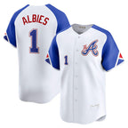 Atlanta Braves #1 Ozzie Albies White JEROMEN City Connect Limited Player Jersey