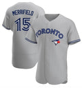 Toronto Blue Jays #15 Whit Merrifield Gray JEROMEN Road Flex Base Player Jersey
