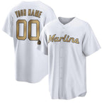 Custom Miami Marlins Active Player White JEROMEN 2022 All-Star Cool Base Stitched Jersey