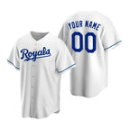 Custom Kansas City Royals White JEROMEN Stitched Cool Base Home Jersey